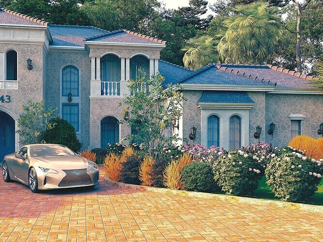 COUNTRY HOUSE SKETCHUP VRAY RENDER REFERENCE FILE 3D model 3
