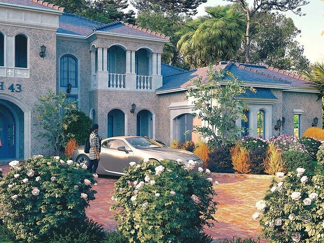 COUNTRY HOUSE SKETCHUP VRAY RENDER REFERENCE FILE 3D model 5