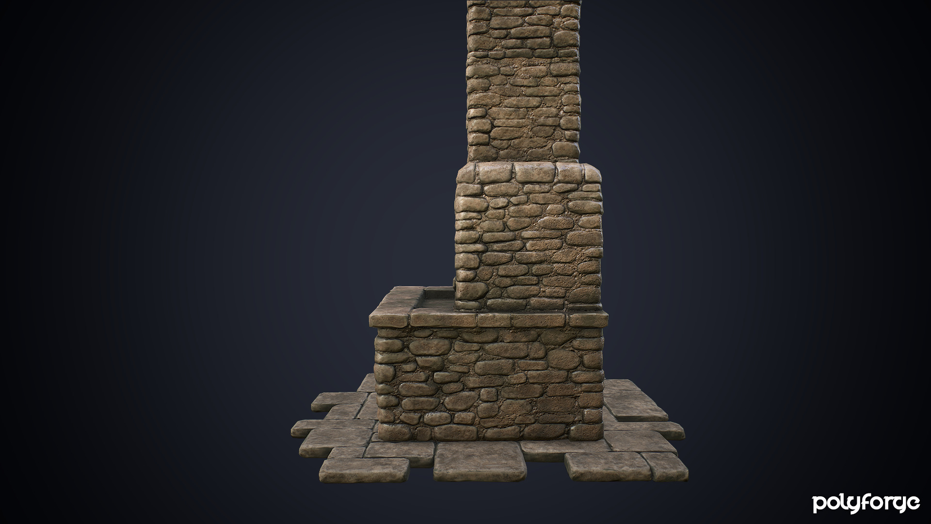 Medieval Stone Blacksmith Forge and Hearth Low-poly 3D model_4