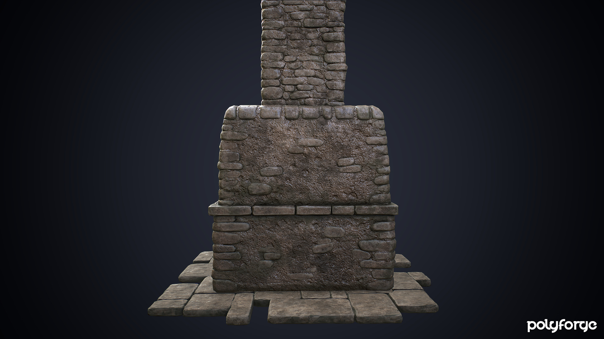 Medieval Stone Blacksmith Forge and Hearth Low-poly 3D model_5