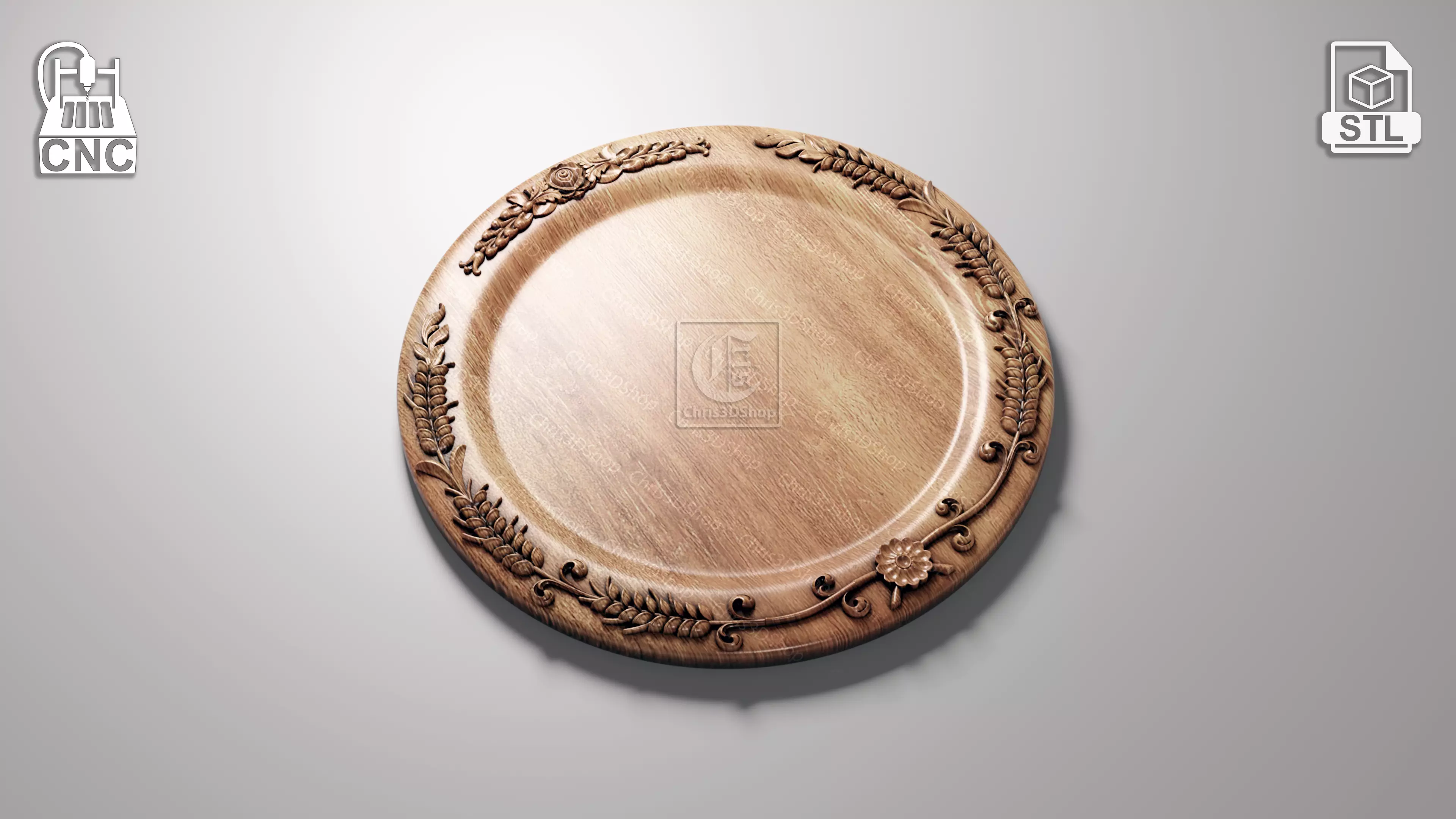 Bread Platter - Digital file for CNC Router in STL format  3D model_0