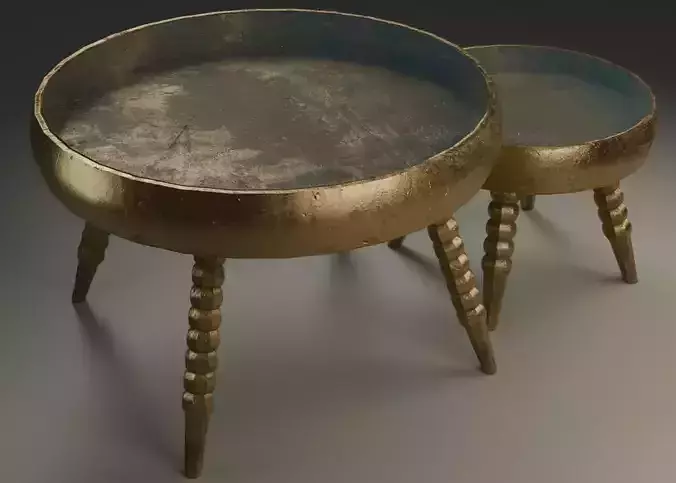 Round Table Set  PBR Textured