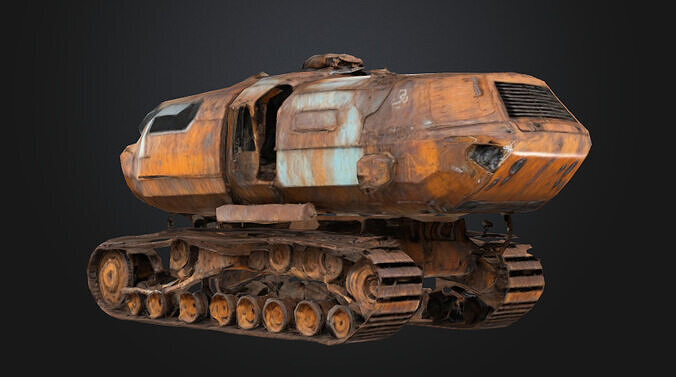 futuristic tracked 3D model