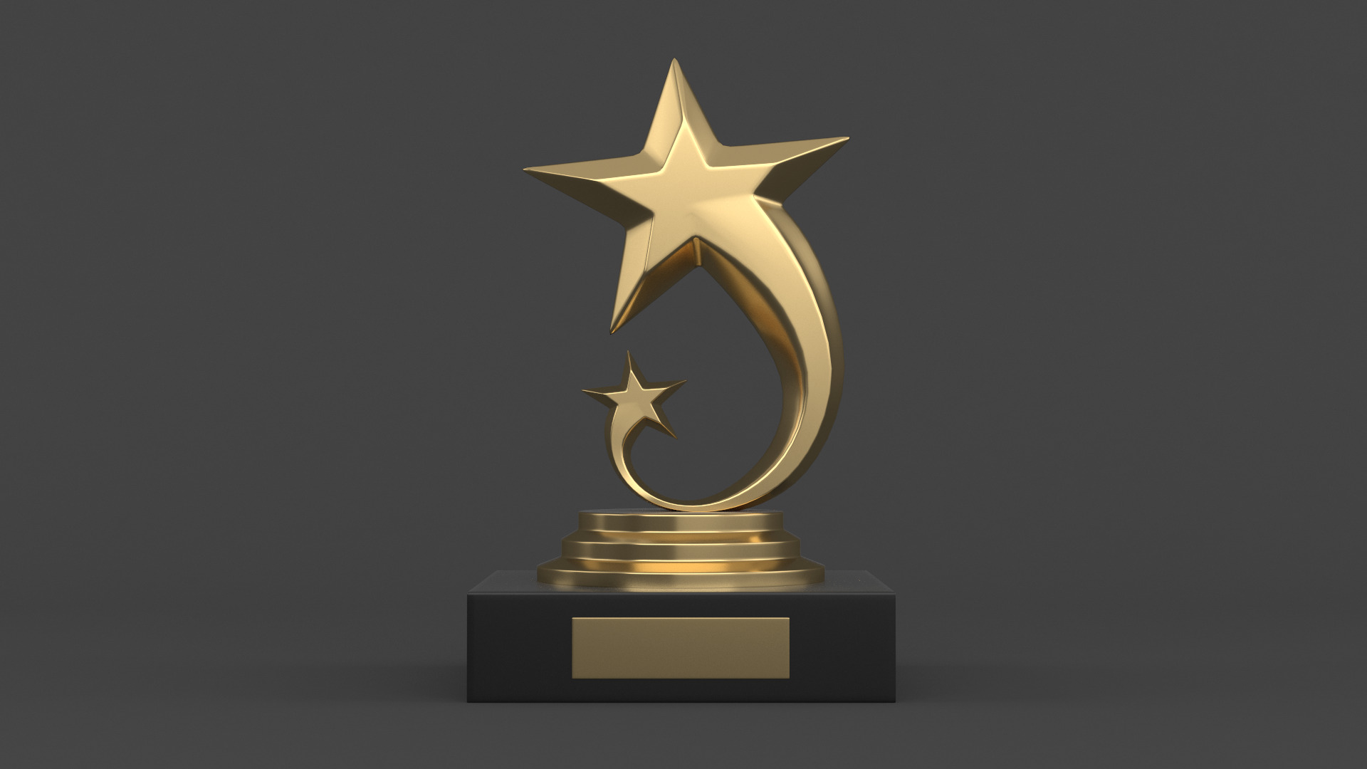 Gold Trophy Cups 3D model_1