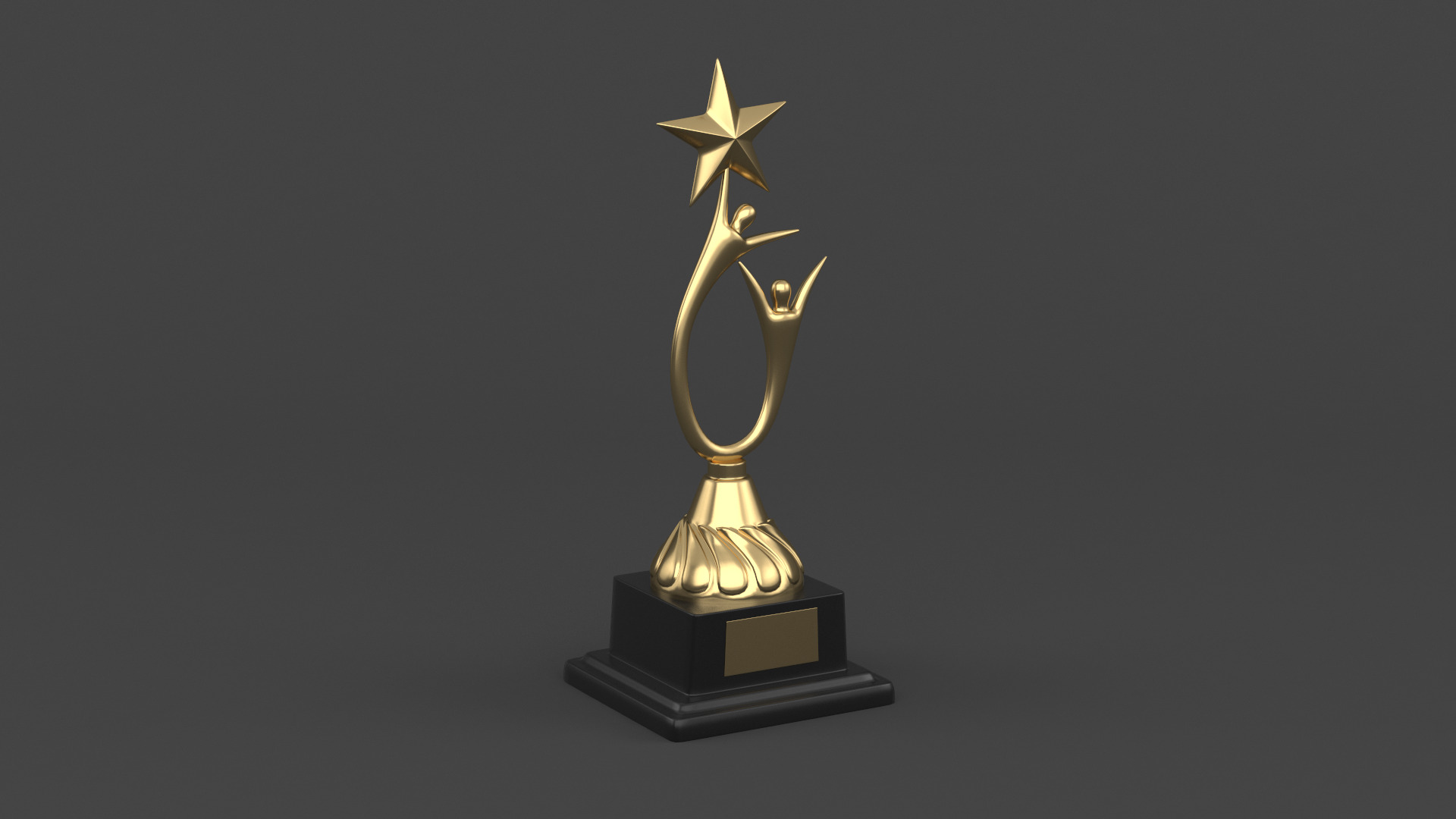 Gold Trophy Cups 3D model_4