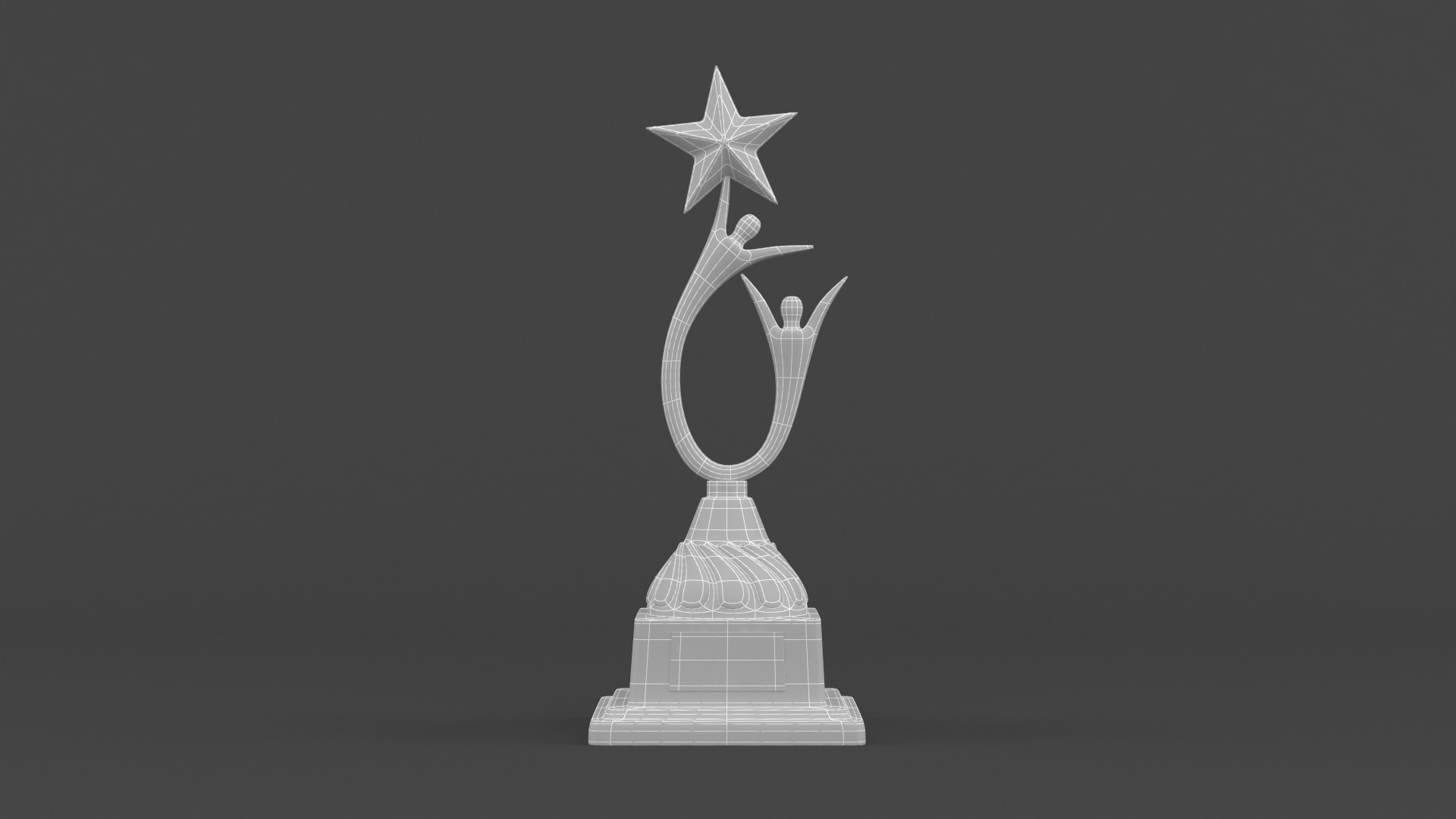 Gold Trophy Cups 3D model_12