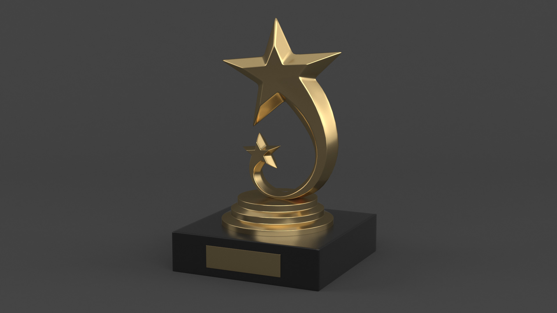 Gold Trophy Cups 3D model_2