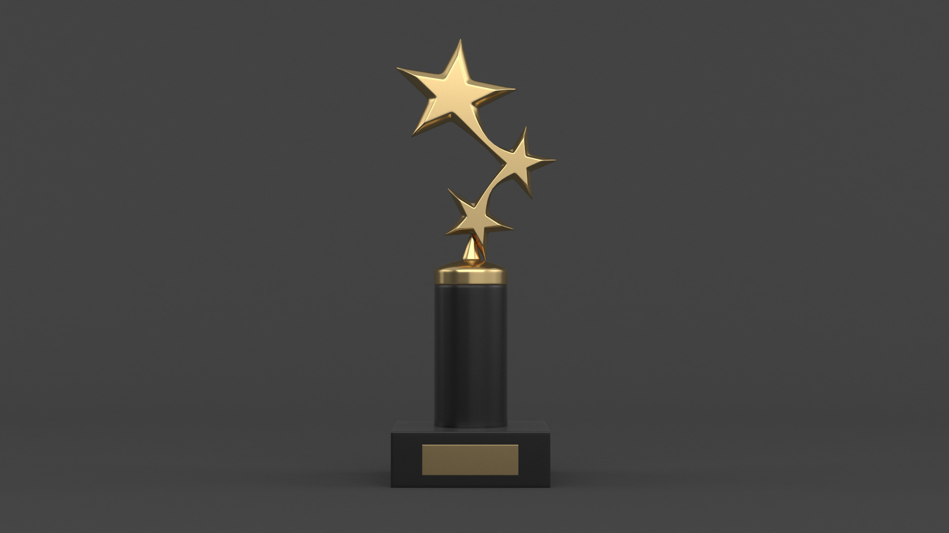 Gold Trophy Cups 3D model_5