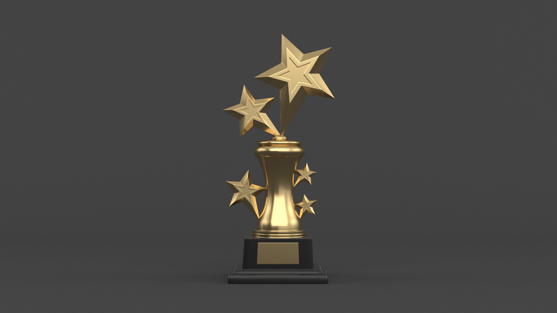 Gold Trophy Cups 3D model_7