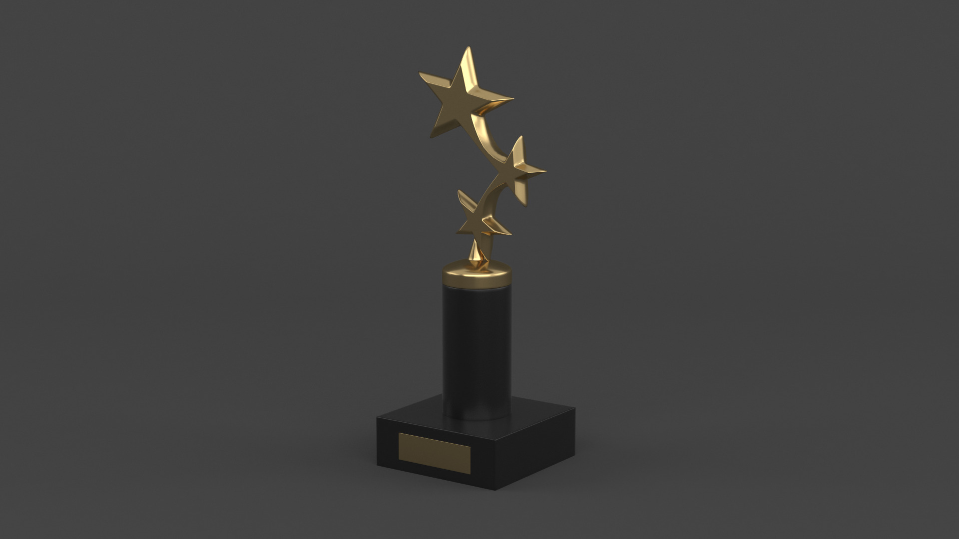 Gold Trophy Cups 3D model_6