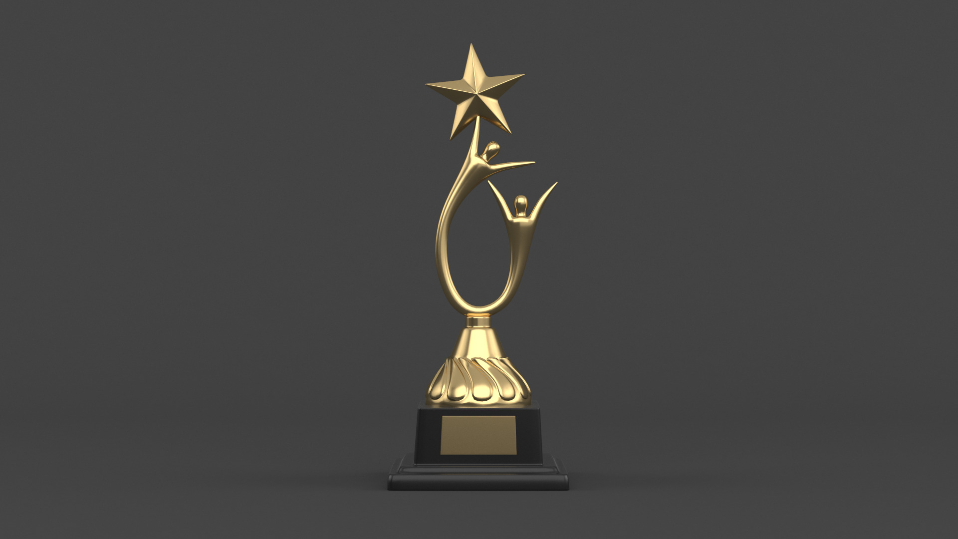 Gold Trophy Cups 3D model_3