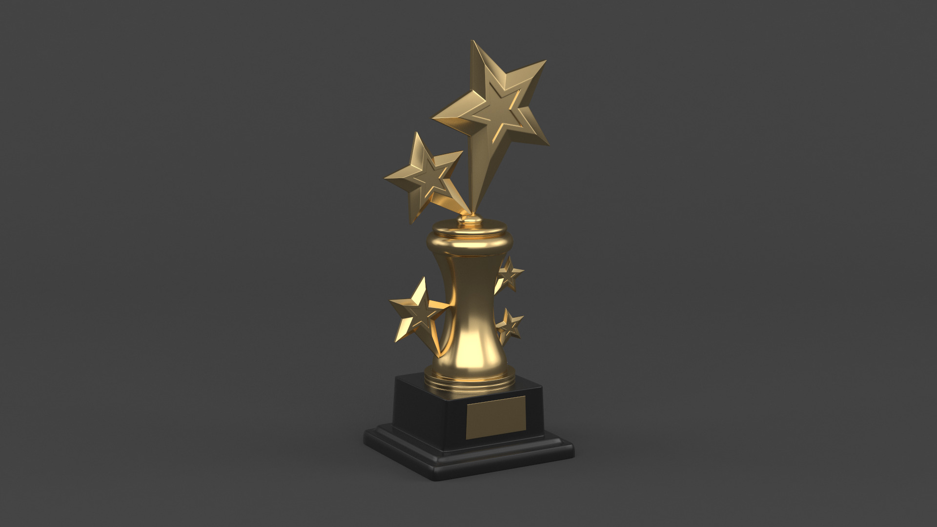 Gold Trophy Cups 3D model_8