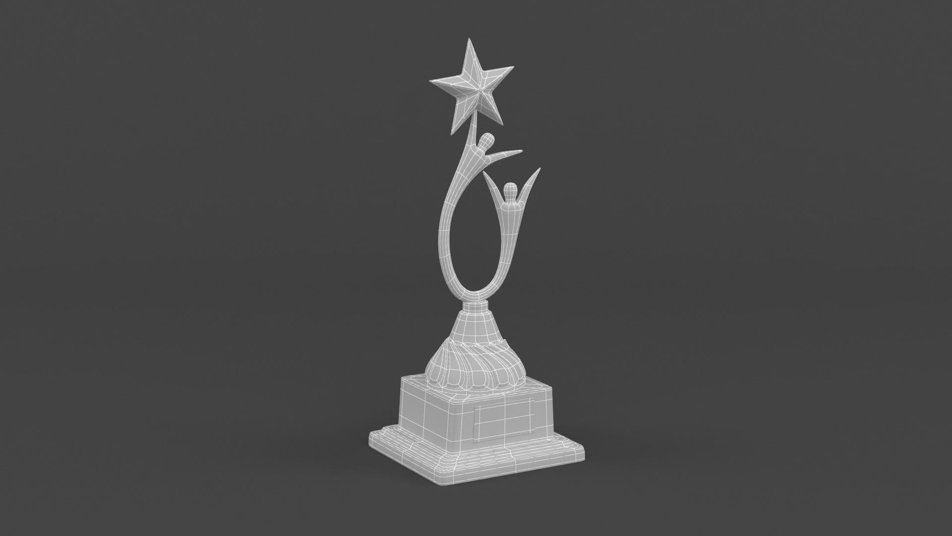 Gold Trophy Cups 3D model_10