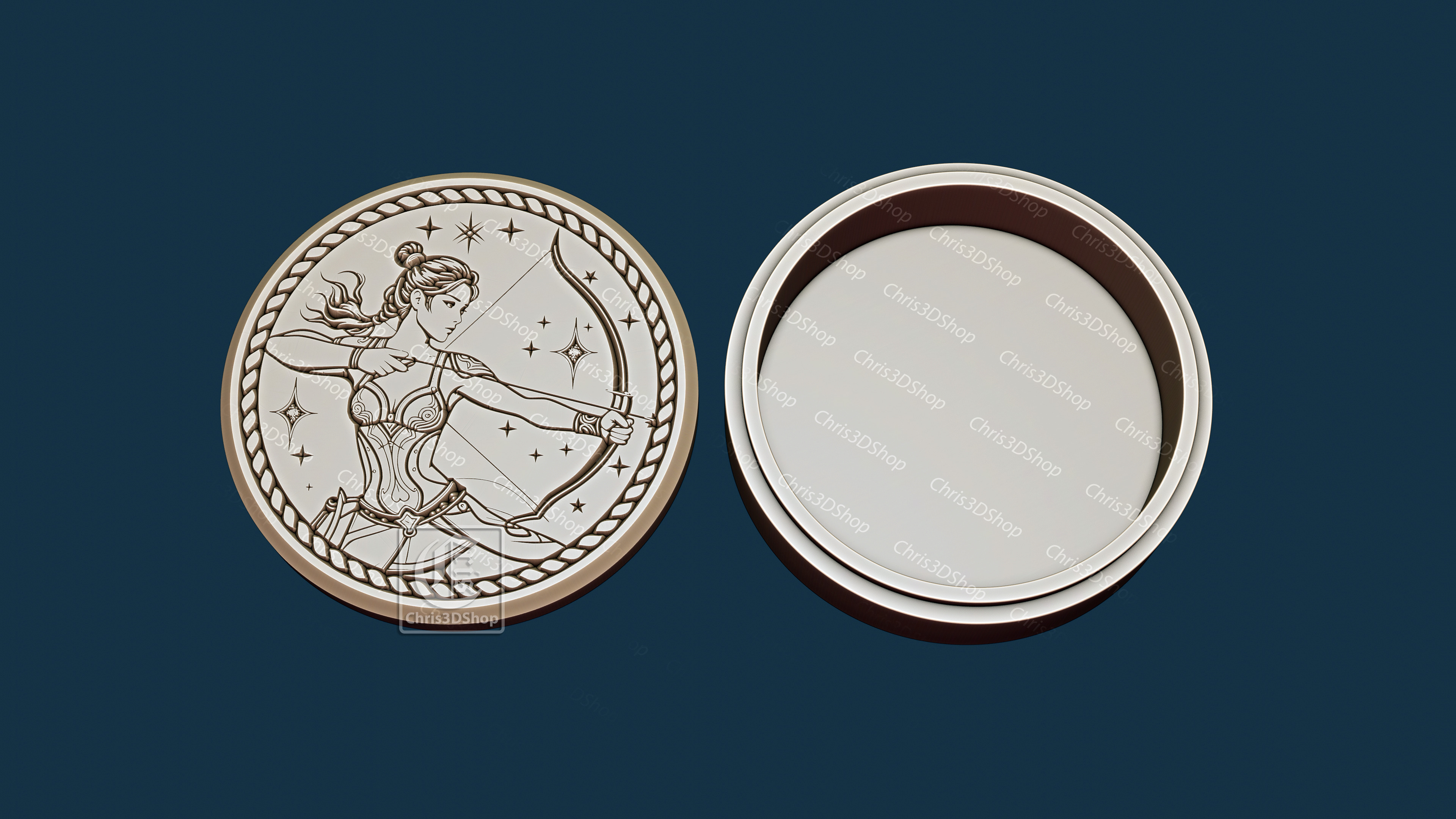 Sagittarius Zodiac Sign V-Carved - Digital Files for CNC Router 3D model_1