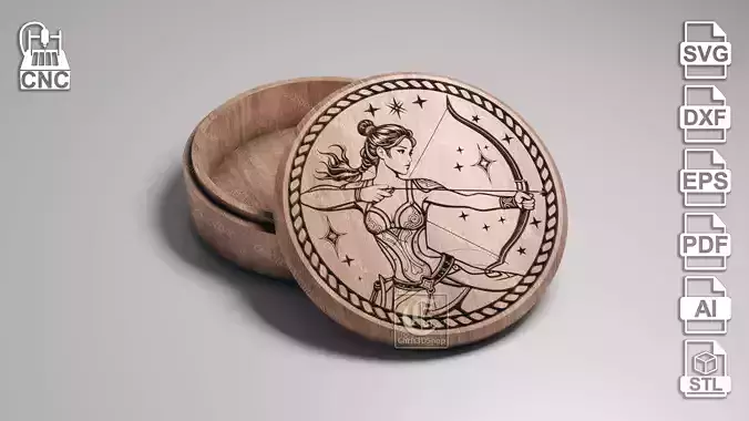 Sagittarius Zodiac Sign V-Carved - Digital Files for CNC Router  3D model