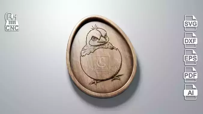 Egg Shaped Tray 1 - Digital Files for CNC Router 3D model