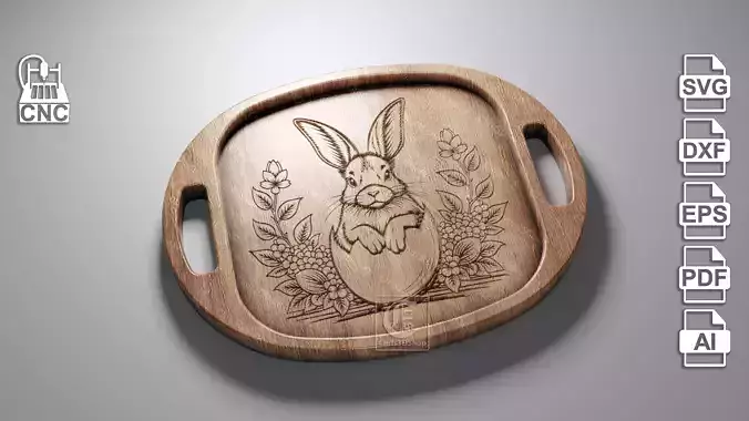 Easter Bunny Tray - Digital Files for CNC Router