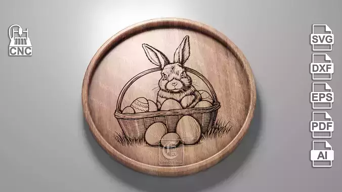 Easter Bunny Tray 3 - Digital Files for CNC Router
