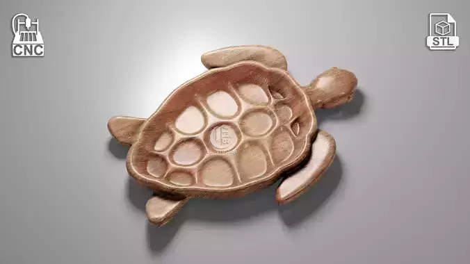 Turtle Shaped Tray Concave - STL Model for CNC 
