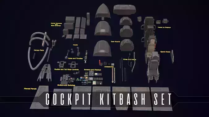 Cockpit Kitbash Set 3D model