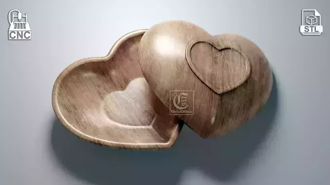 Heart Shaped Bowl - STL model for CNC 