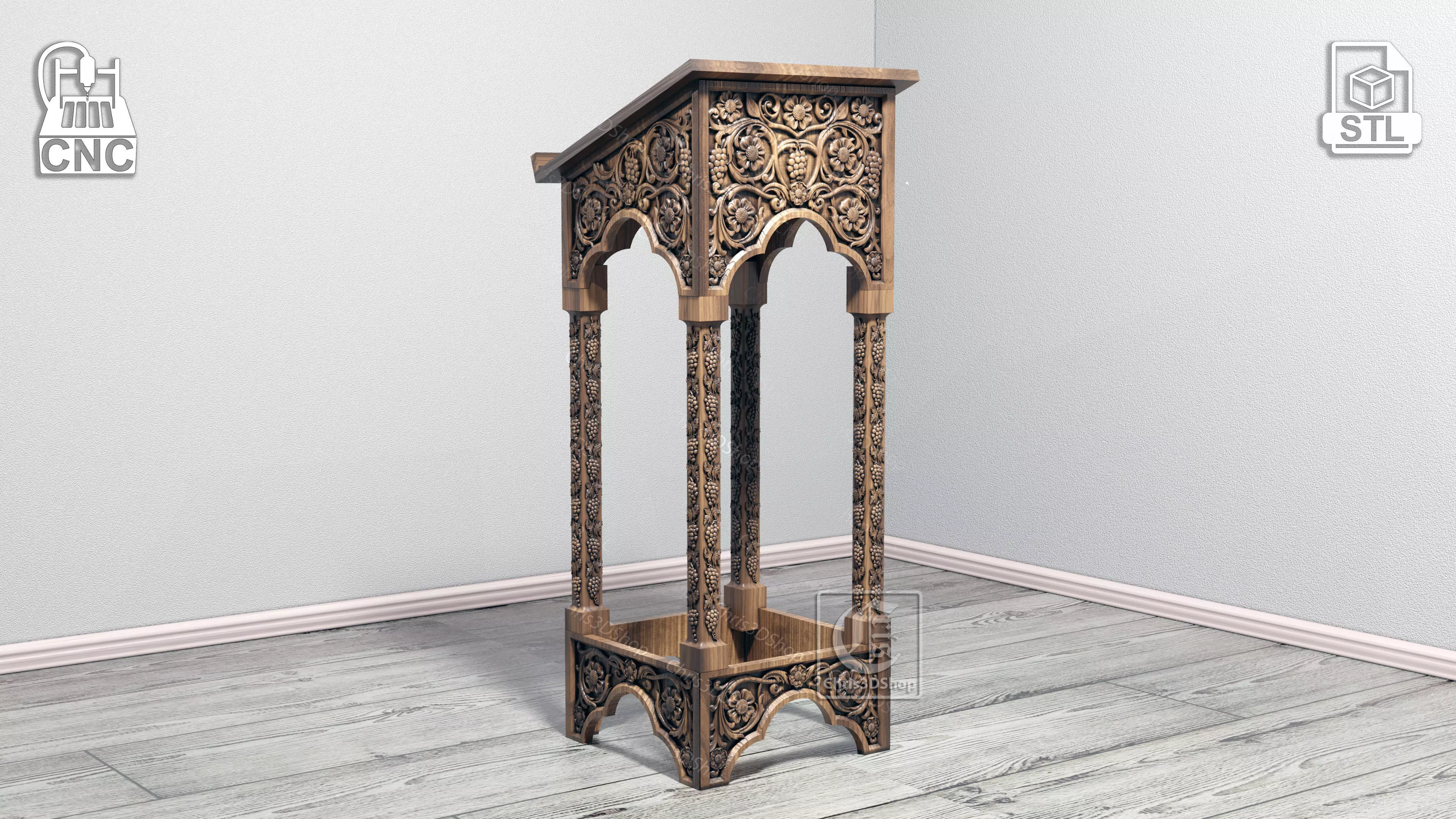 Analogion Lectern V3 - Digital files for CNC Router 3D model