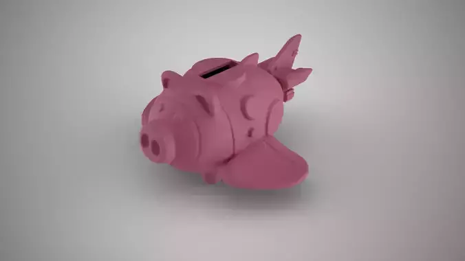 Rocket Piggy Bank 3D print model