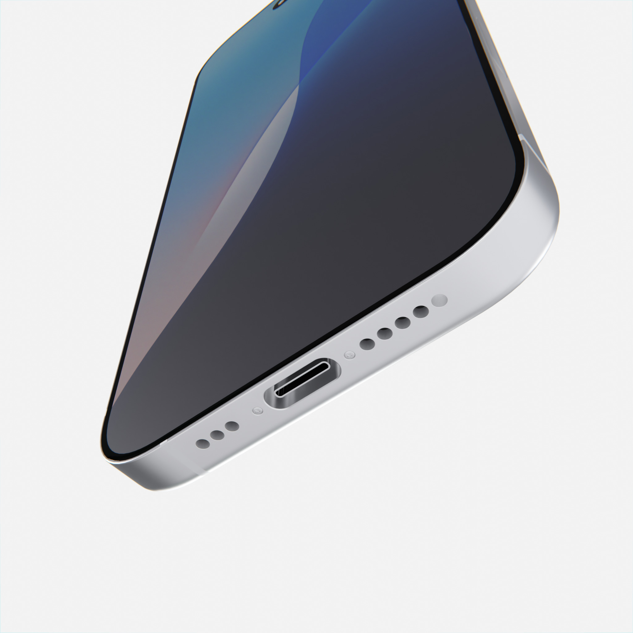 Apple iPhone 17 Pro White Low-poly 3D model_3