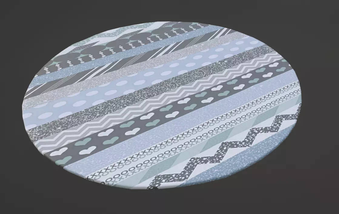 Modern rug Free 3D model_0