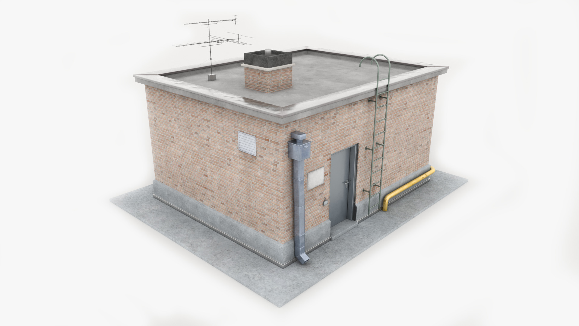 Exit Roof Clean Low-poly 3D model_1