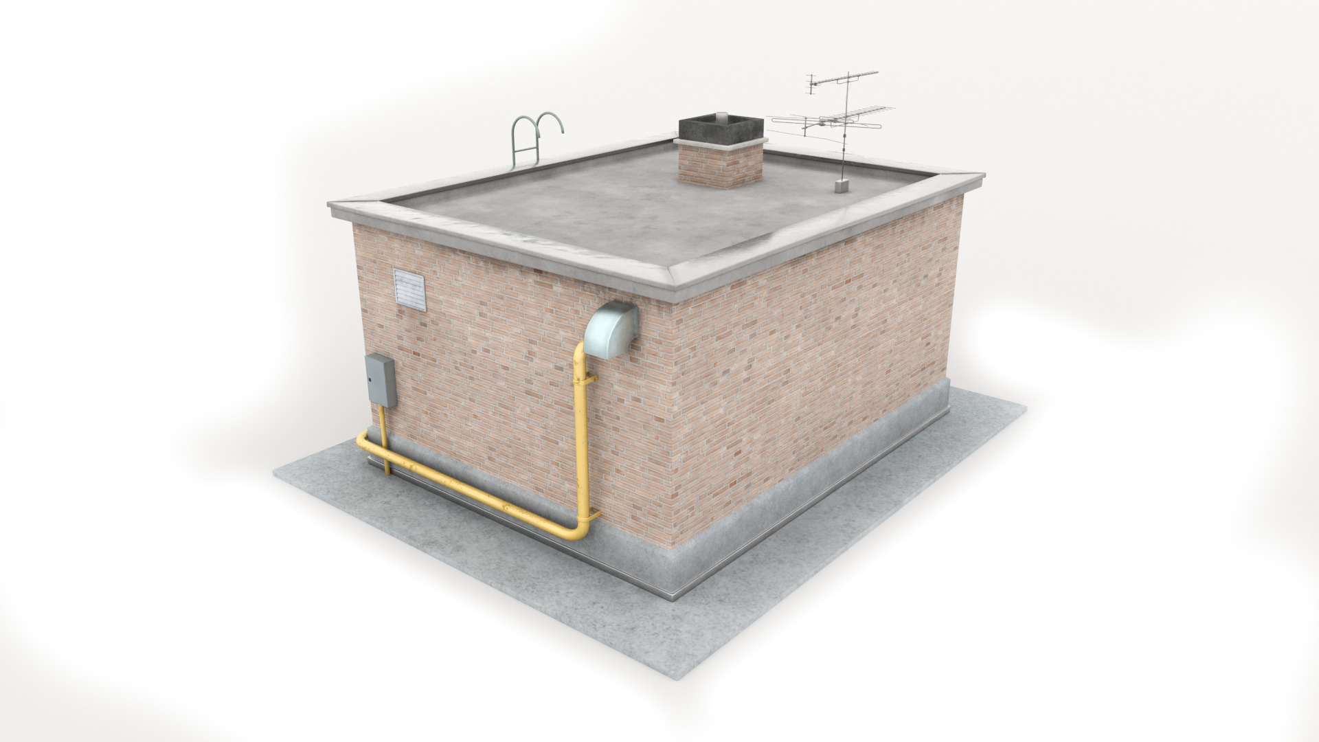 Exit Roof Clean Low-poly 3D model_3