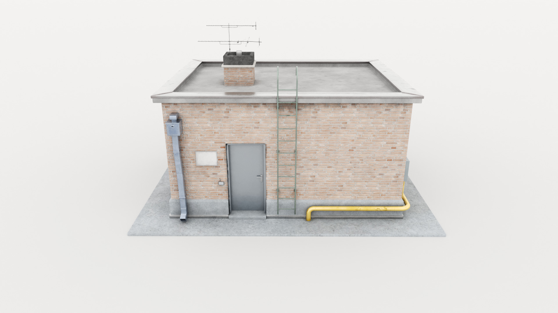 Exit Roof Clean Low-poly 3D model_4