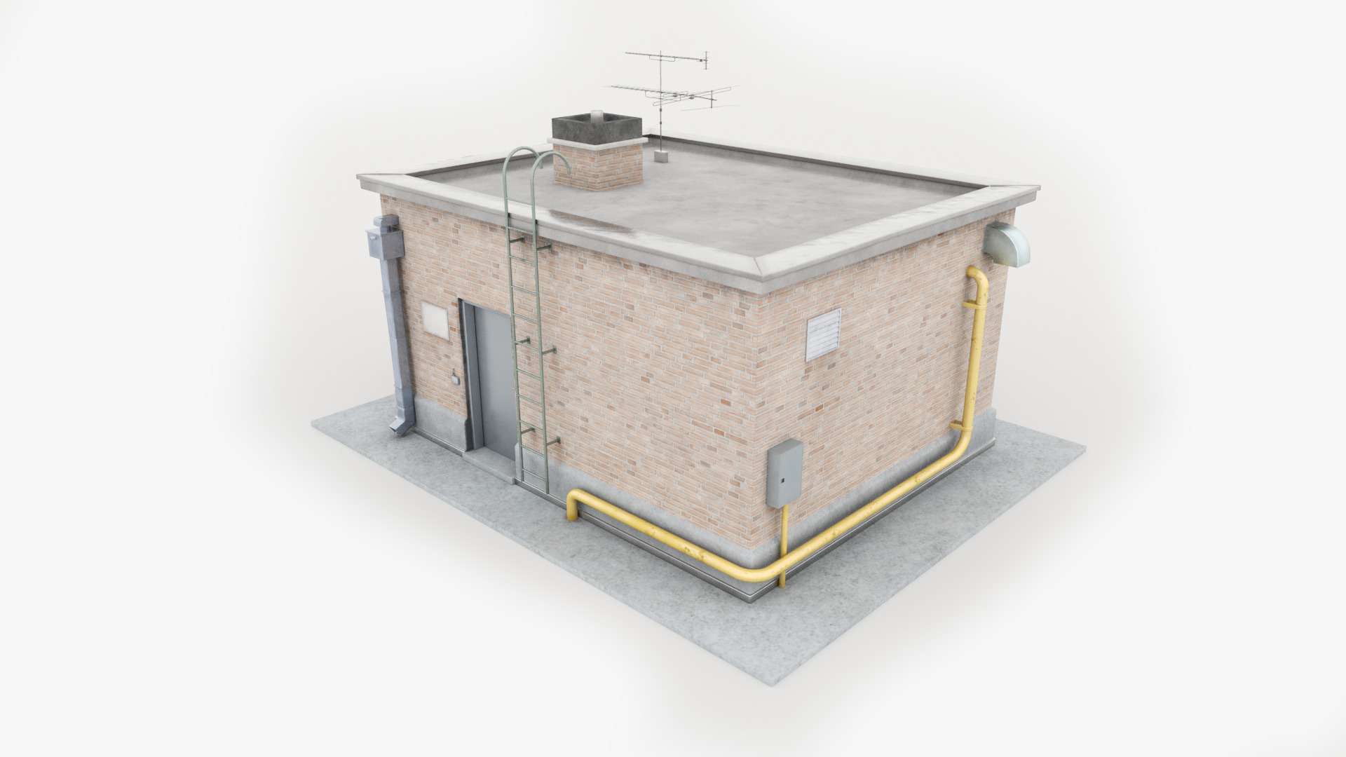Exit Roof Clean Low-poly 3D model_2