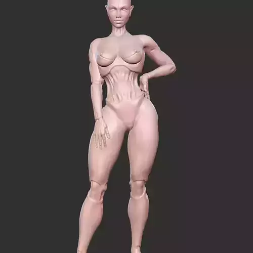 Mecha Girl with Sensual Curves NSFW 3D Model