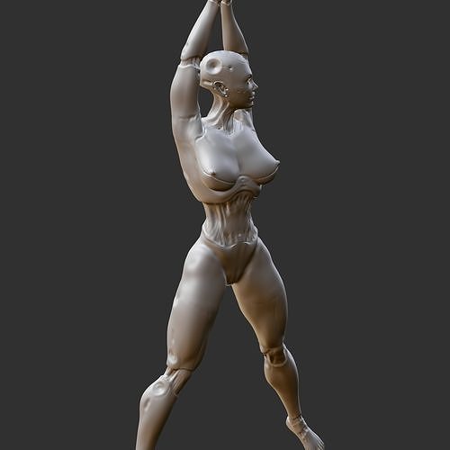 Curvy Hentai Babe Self-Love Erotic Pose STL 3D print model