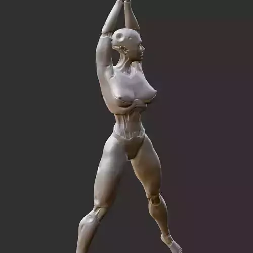 Curvy Hentai Babe Self-Love Erotic Pose STL