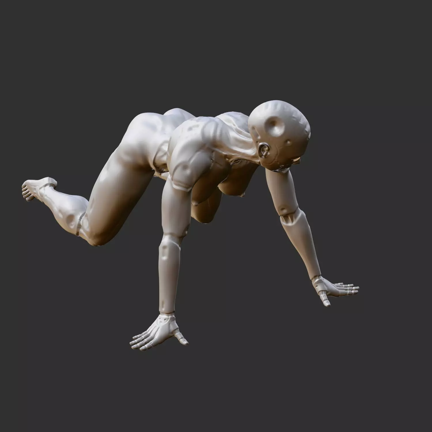 Busty Ecchi Girl in Hot Attitude Pose 3D Model STL 3D print model_0