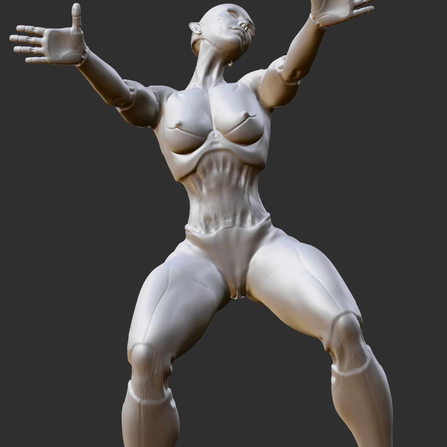 Busty Ecchi Girl in Hot Attitude Pose 3D Model STL 3D print model_5