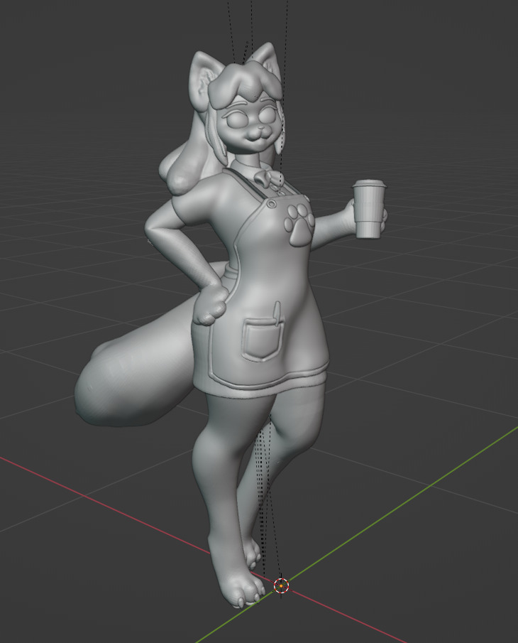 Cocoa the cat barista model 3D print model_2