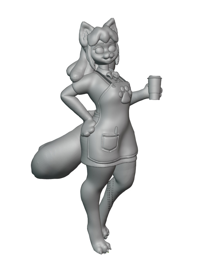 Cocoa the cat barista model 3D print model_1
