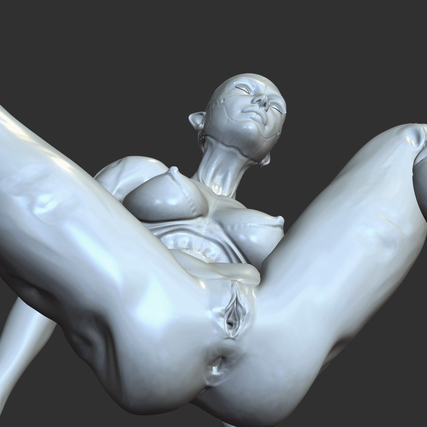 Cyber Waifu in Sensual Pose 3D Model STL 3D print model_3