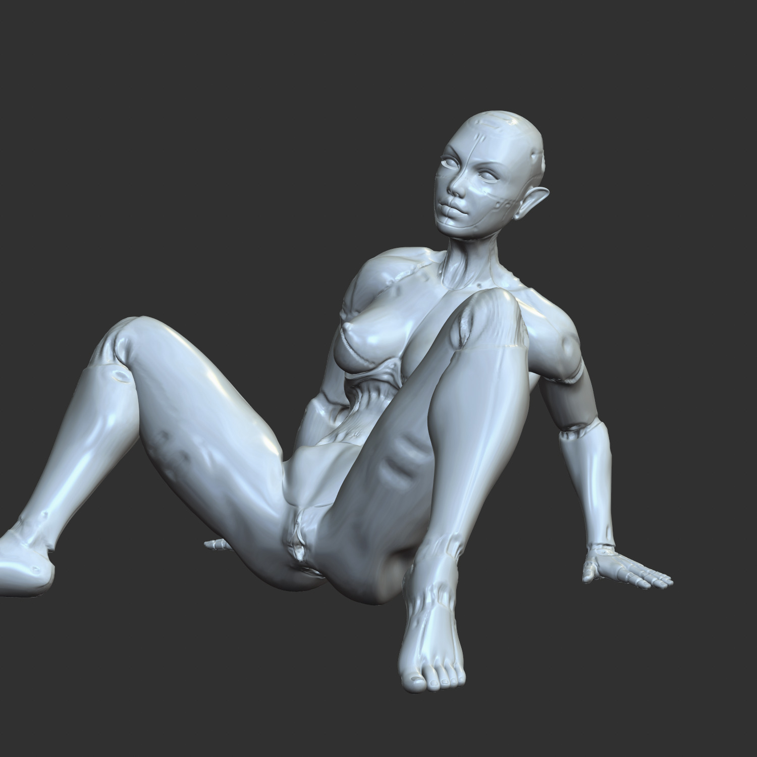 Cyber Waifu in Sensual Pose 3D Model STL 3D print model_5