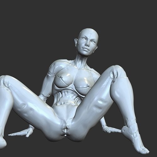 Cyber Waifu in Sensual Pose 3D Model STL 3D print model