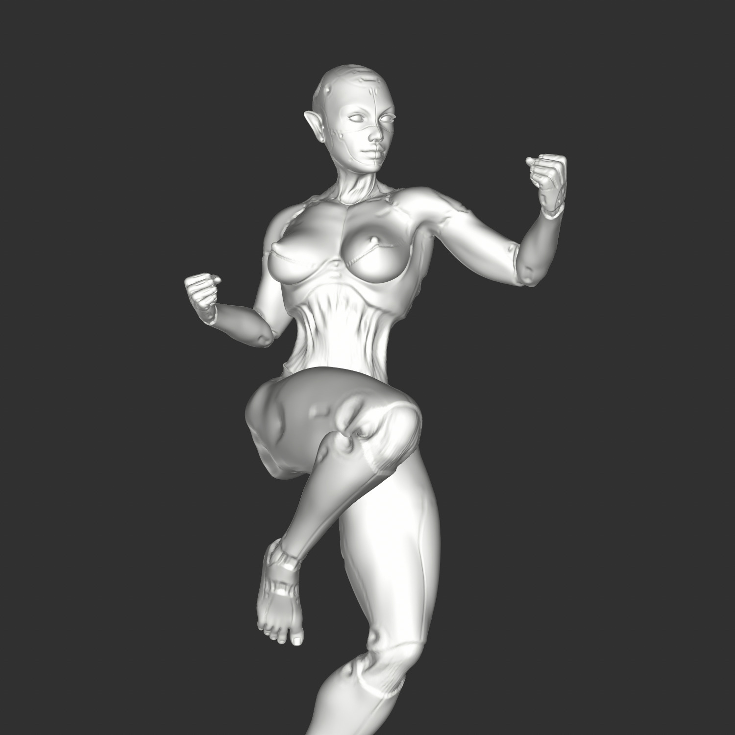 Busty Ecchi Girl in Transparent Lingerie NSFW STL 3D print model_1