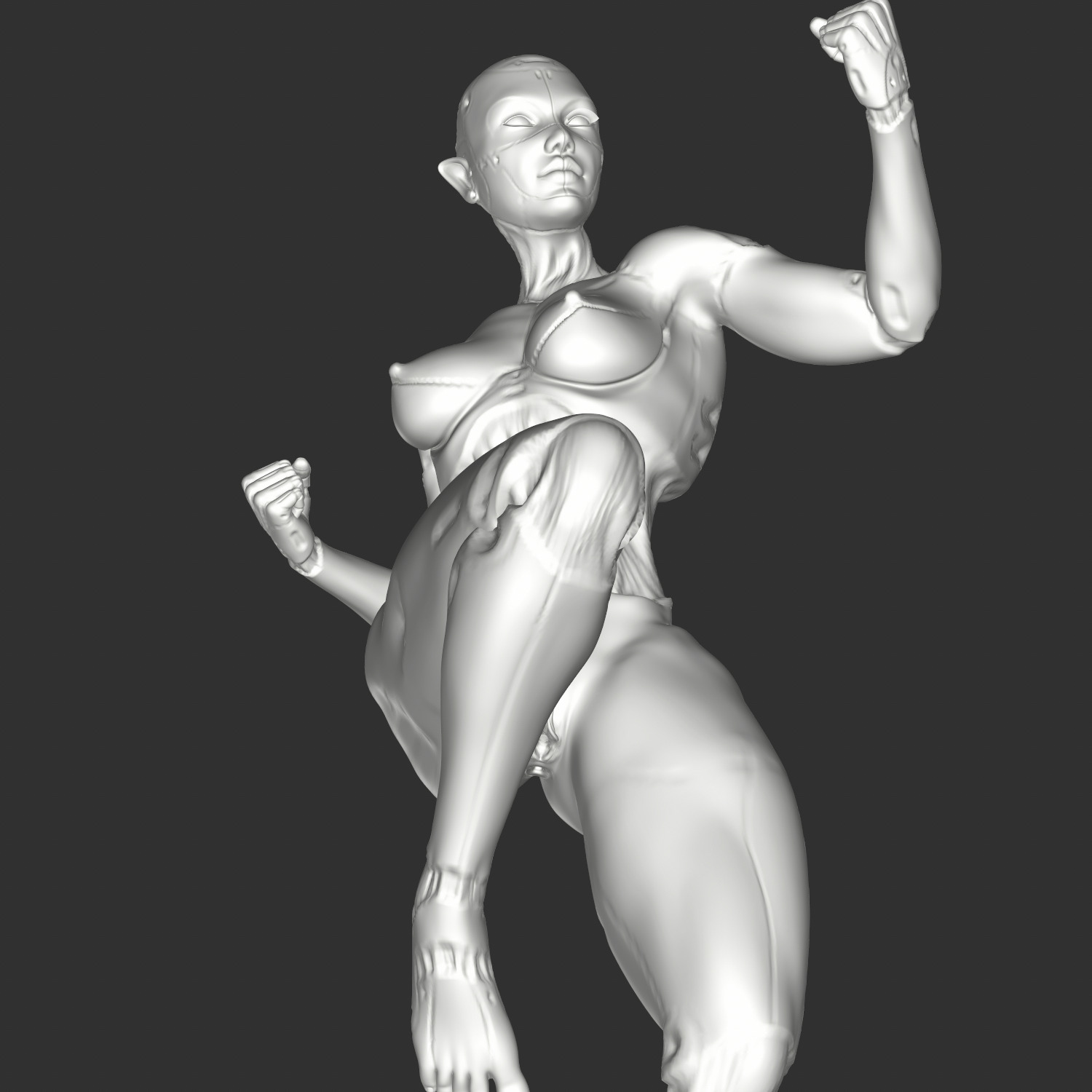 Busty Ecchi Girl in Transparent Lingerie NSFW STL 3D print model_2