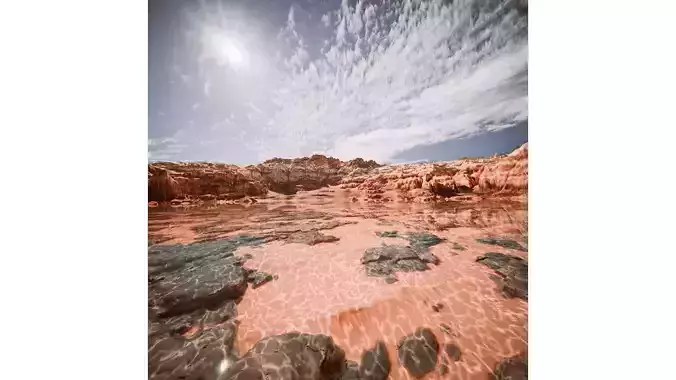 Tileable Rocky And Sandy Beach Desert Terrain 3D Model