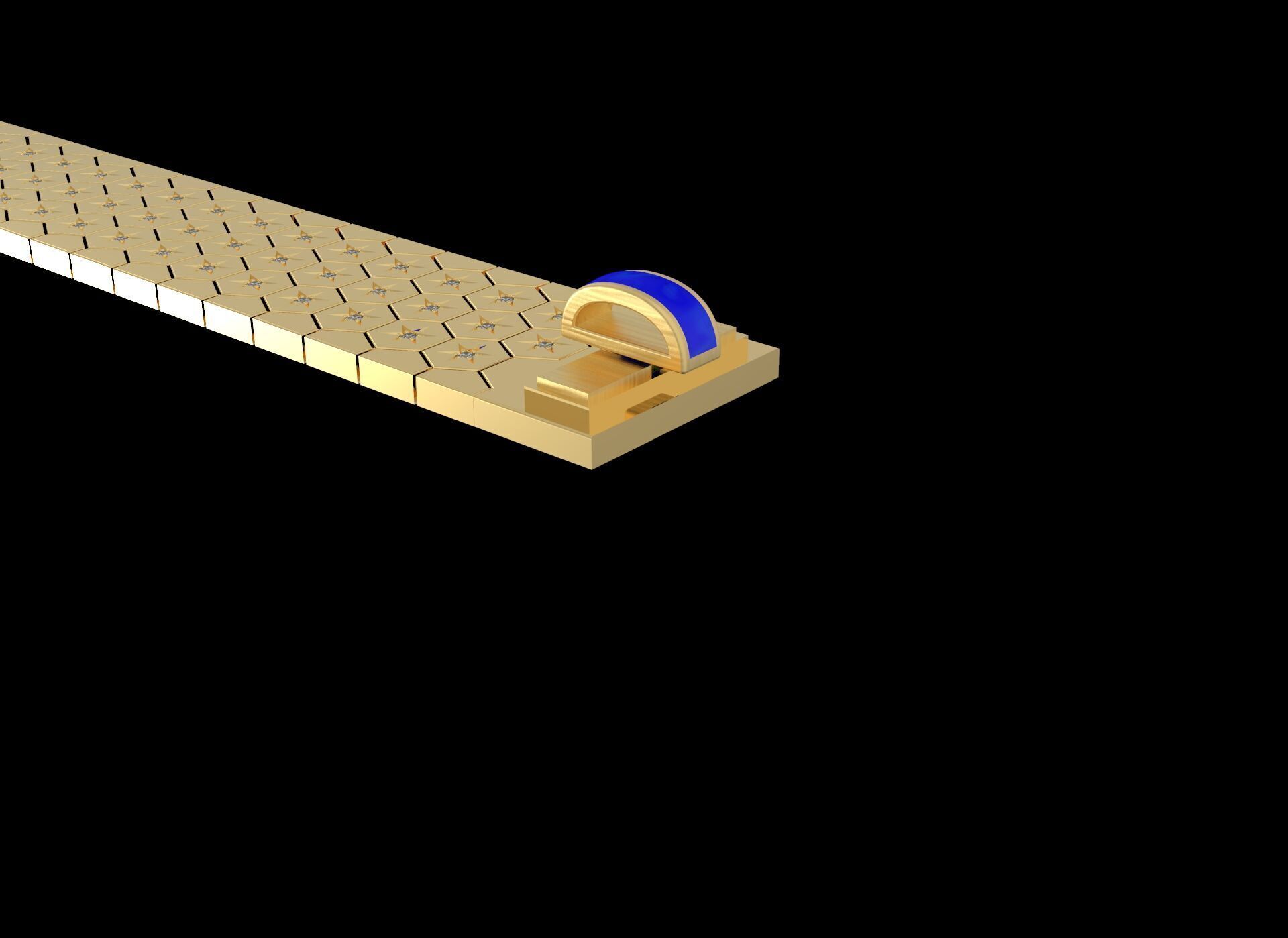 Honeycomb Beehaved Ribbon Chain bracelet 3D print model_7