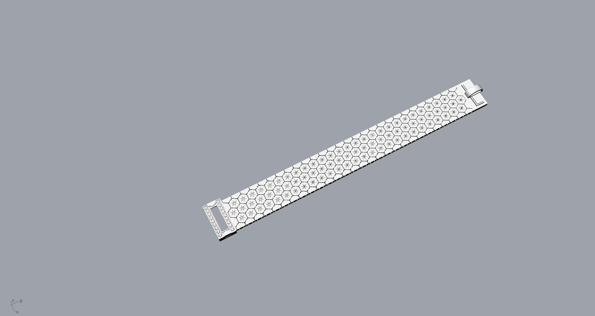 Honeycomb Beehaved Ribbon Chain bracelet 3D print model_25