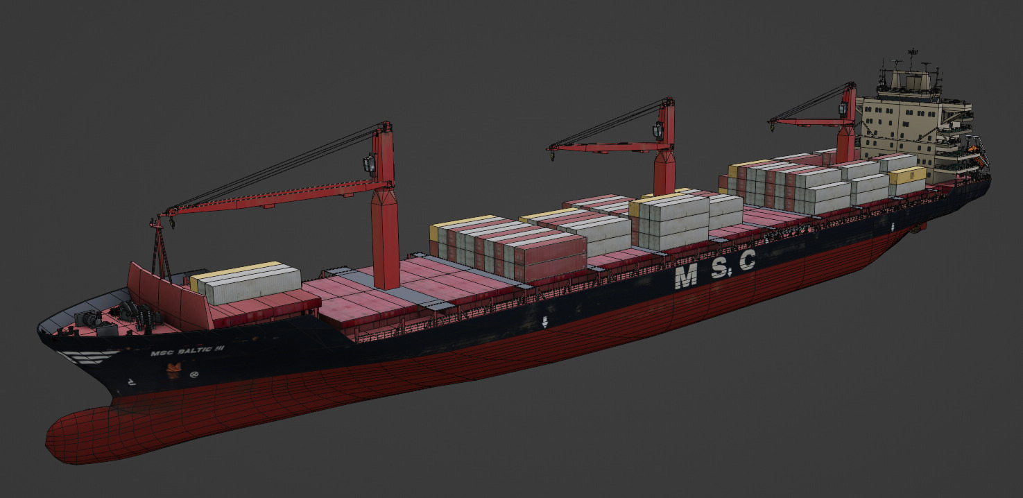 MSC BALTIC III Container ship Low-poly 3D model_5