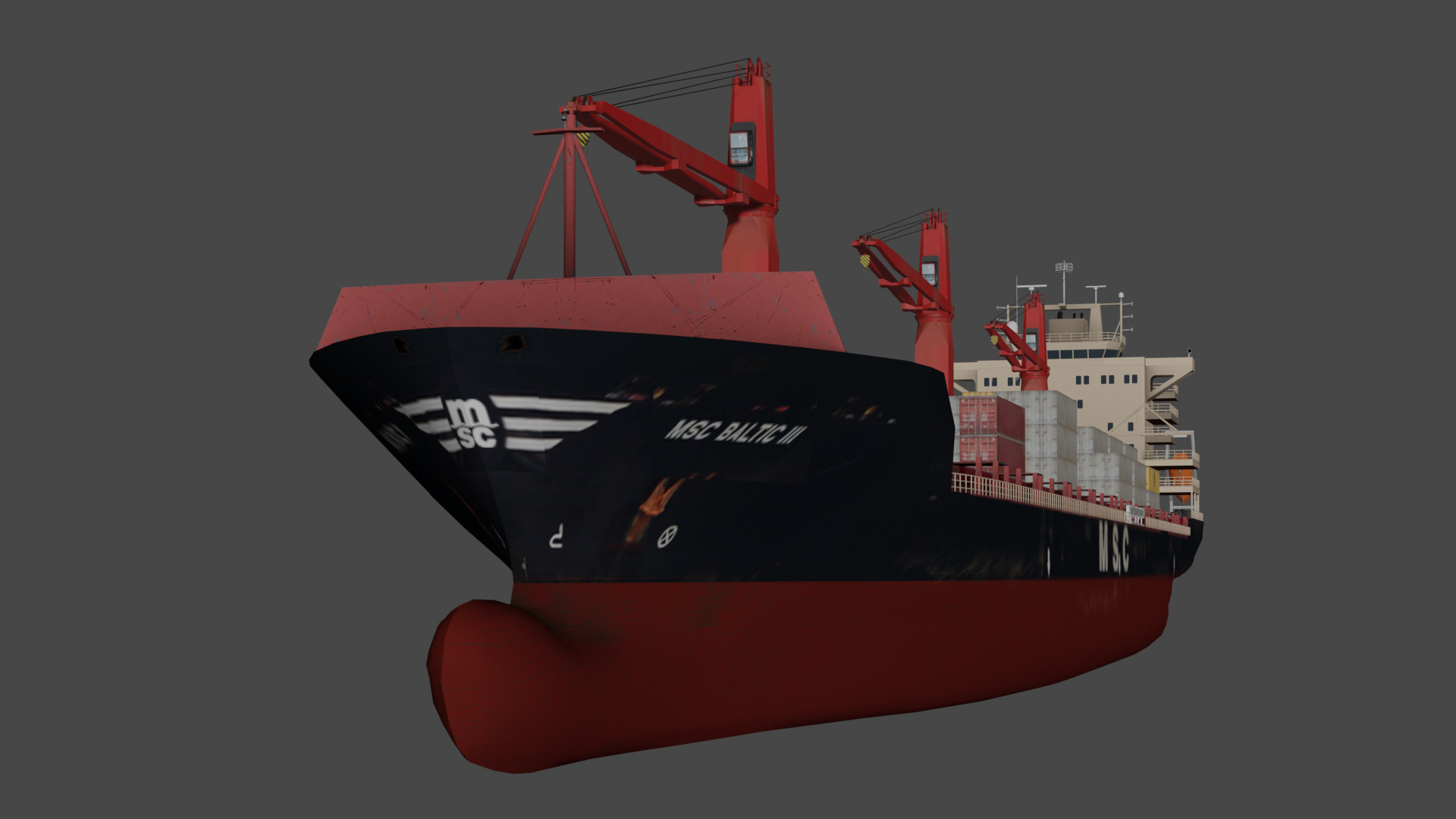 MSC BALTIC III Container ship Low-poly 3D model_3